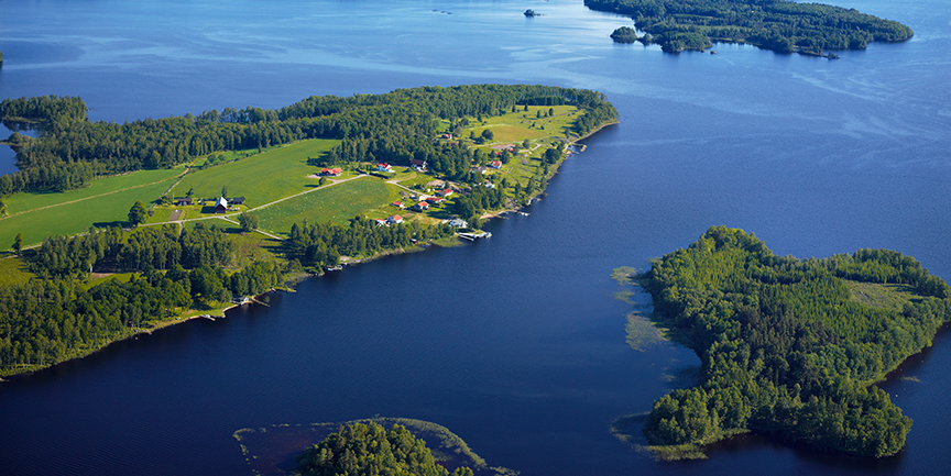 Flygfoto över sjön Bolmen