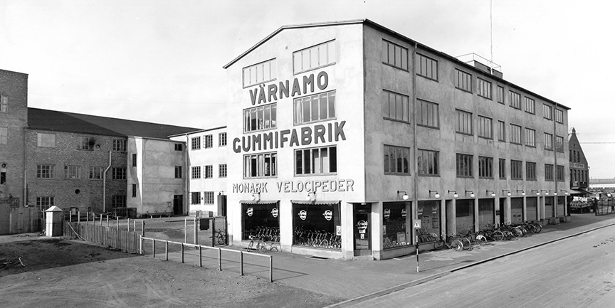 Gammalbild på Gummifabriken