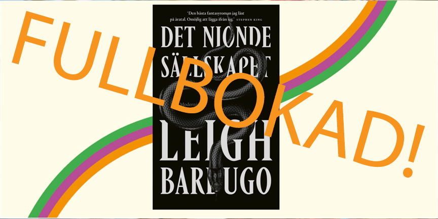 Bokomslag till Det nionde sällskapet, svart bok med vit text.