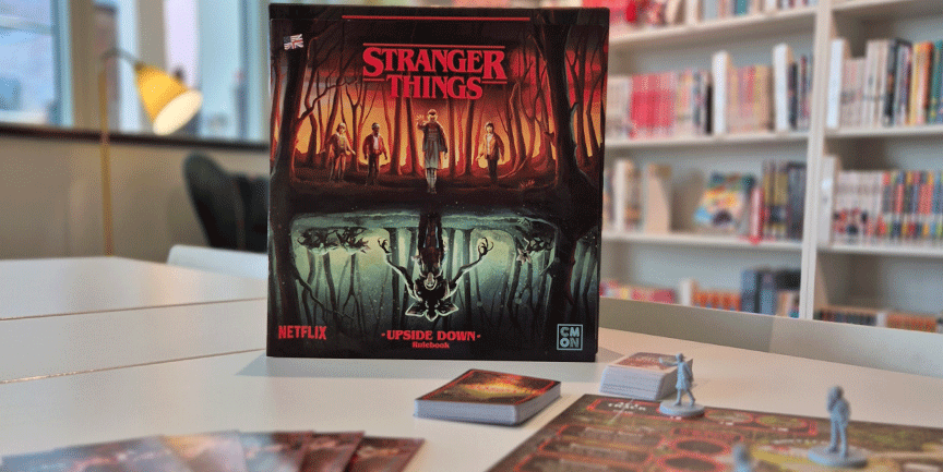 Spelet Stranger things på ett bord i stadsbiblioteket.