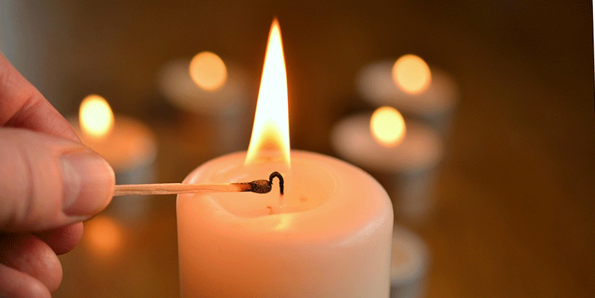 Ett starinljus som tänts