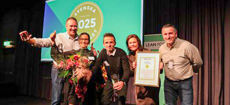 Bild på personal från Rosti GP som vinner Leanpriset 2025.