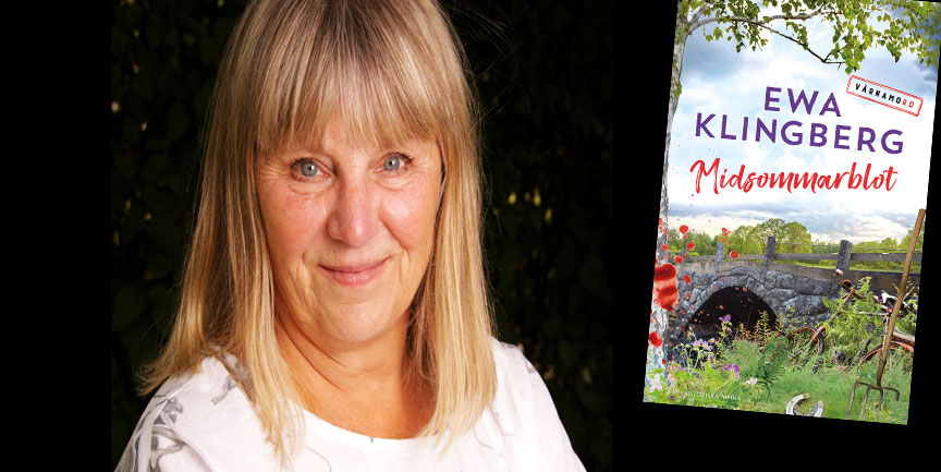 Författare Ewa Klingberg och boksomslag
