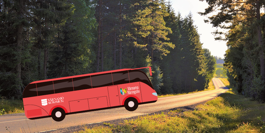 En buss åker på Getaryggarna.