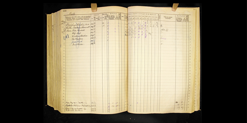 En uppslagen kyrkbok.