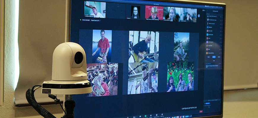 Bild på en video med Campus Värnamos personalband. 