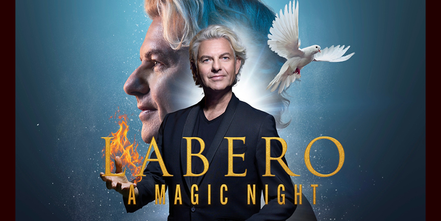 Texten Labero A Magic Night syns framför magikern Joe Labero