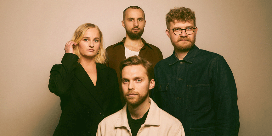 De fyra medlemmarna i Ellas Kapell, Lovisa Jennervall, Manne Skafvenstedt, August Eriksson och Edvin Glänte.