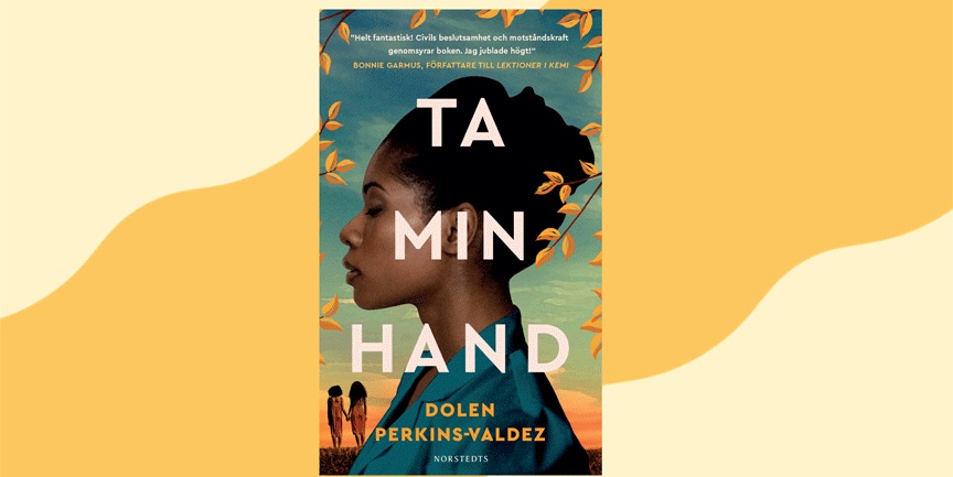 Bokomslag till boken "Ta min hand", en svart kvinna med uppsatt hår i profil som blundar.